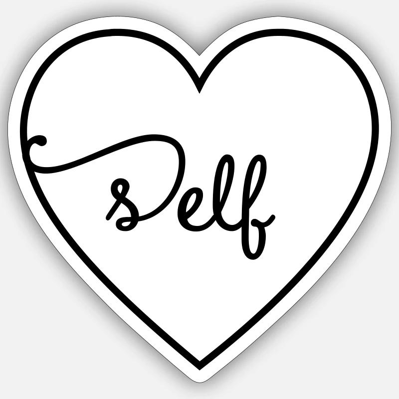 Selbstliebe - Sticker Größe S (10 x 10 cm) - Mattweiß