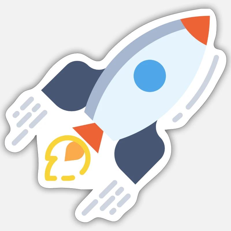 Flying rocket spaceship. gift Sticker size S (10 x 10 cm)