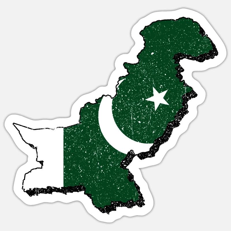 Pakistan - Sticker taille S (10 x 10 cm) - blanc mat