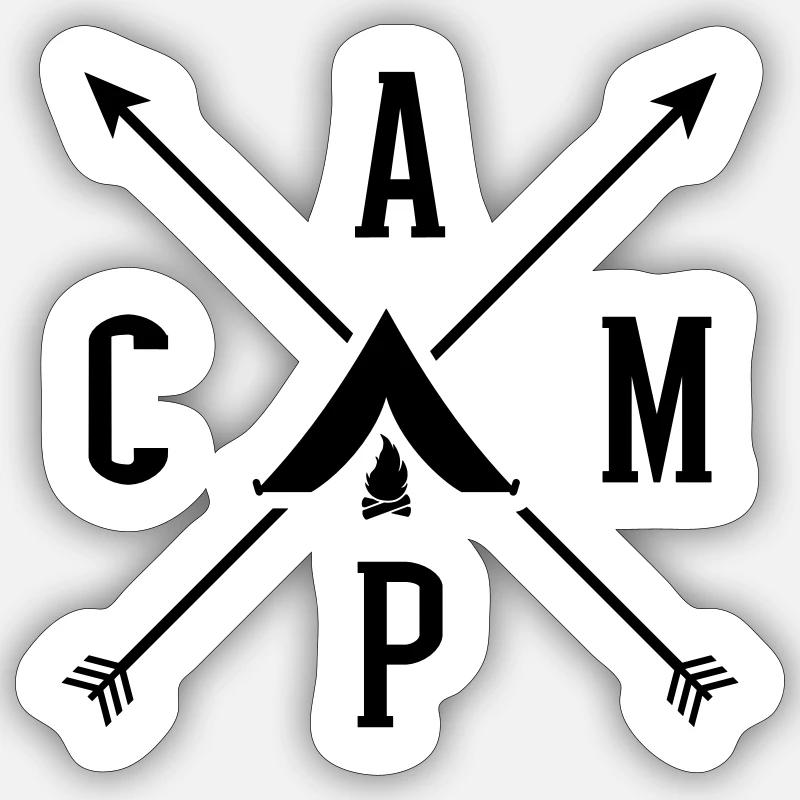 Camping - Sticker Größe S (10 x 10 cm) - Mattweiß