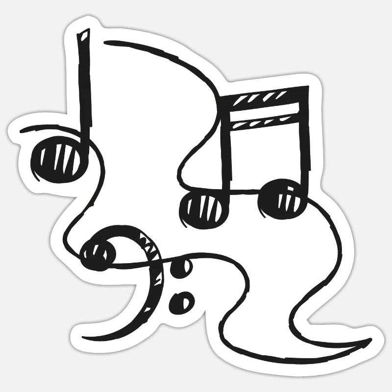 Musik Note Icon - Sticker Größe S (10 x 10 cm) - Mattweiß