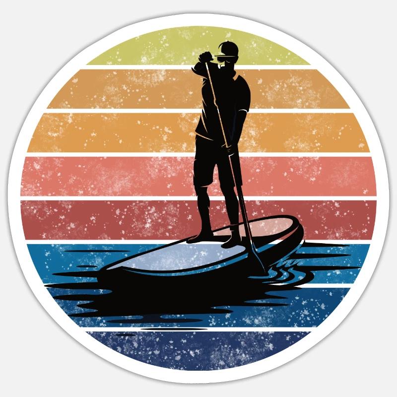 SOUPER. Stand up paddle. Conseil Sup. stand up paddle - Sticker taille S (10 x 10 cm) - blanc mat