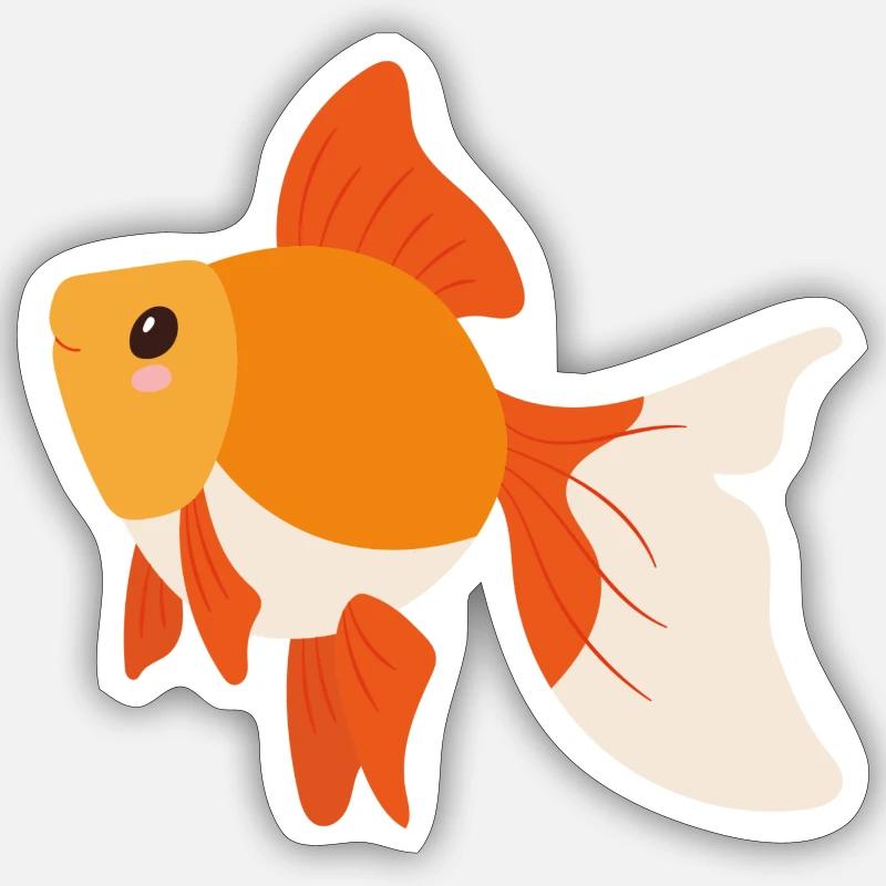 Goldfisch - Sticker Größe S (10 x 10 cm) - Mattweiß