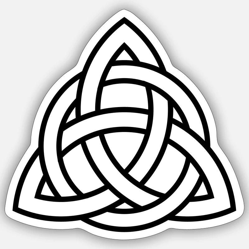 Keltisches Triqueta oder Triquetra-Symbol WEISS Sticker Größe S (10 x 10 cm)
