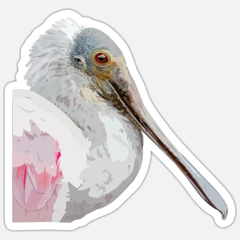 Spatule rose - Sticker taille S (10 x 10 cm) - blanc mat