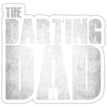 Darting Dad - Darts Father - Darts Player Father's Day - Sticker size S (10 x 10 cm) - white matte - Front