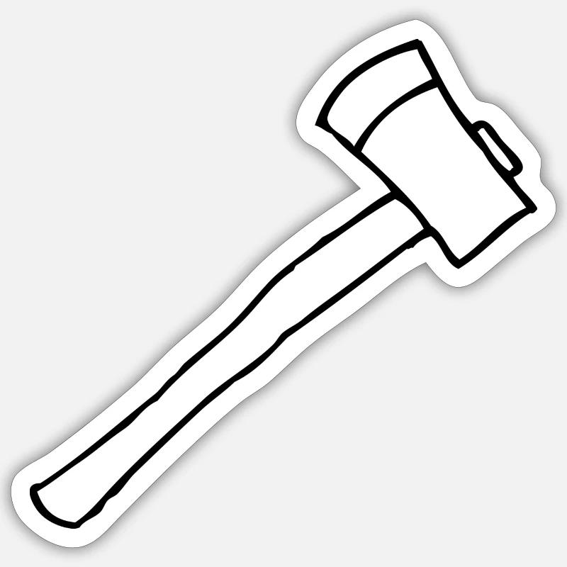 Hache - Sticker taille S (10 x 10 cm) - blanc mat