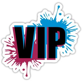 Effet 3D VIP - Sticker taille S (10 x 10 cm) - blanc mat - Devant