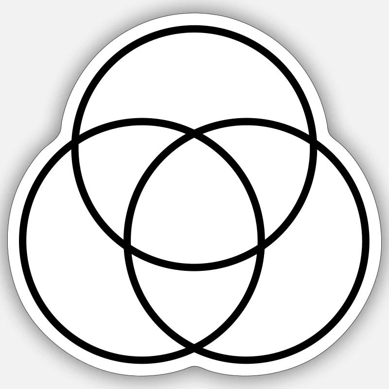 Trois cercles graphique DICK - Sticker taille S (10 x 10 cm) - blanc mat