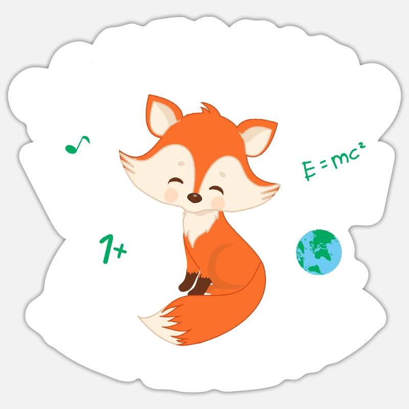Schulkind Fuchs Einschulung 1. Klasse Kind Schule - Sticker Größe S (10 x 10 cm) - Mattweiß