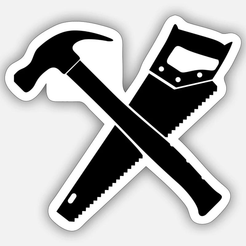 Marteau et sciagesDesign Sticker taille S (10 x 10 cm)