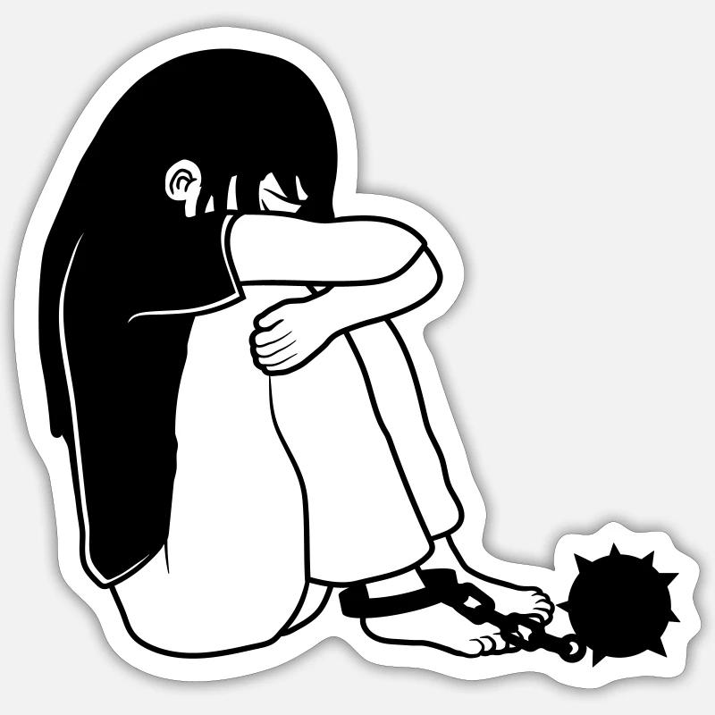 Caught kidnapping girls - Sticker size S (10 x 10 cm) - white matte