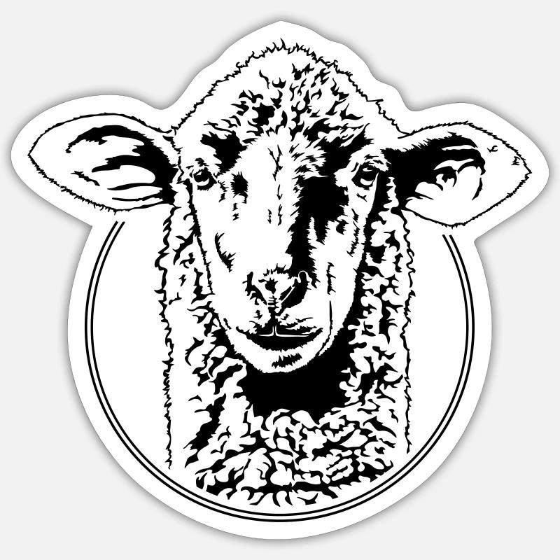 SHEEP Sheep Animals Schäfer Schafkopf Wilsigns - Sticker size S (10 x 10 cm) - white matte