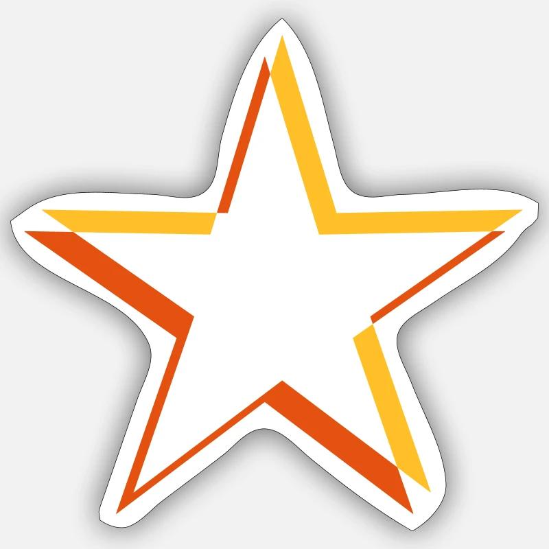 Yellow 3D star - Sticker size S (10 x 10 cm) - white matte