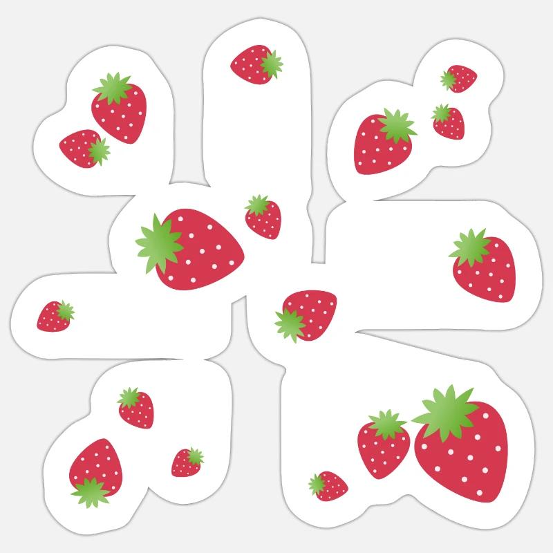 Erdbeeren - Sticker Größe S (10 x 10 cm) - Mattweiß