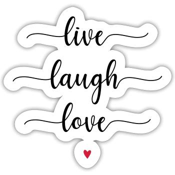 live - laugh - love - Sticker Größe S (10 x 10 cm) - Mattweiß - Vorne