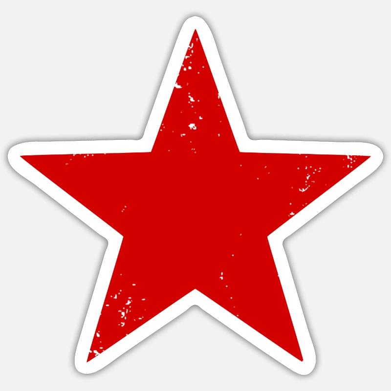 Étoile rouge - Sticker taille S (10 x 10 cm) - blanc mat