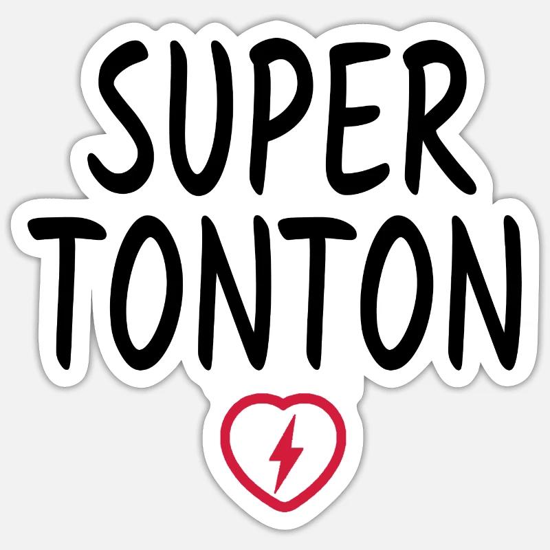 Super tonton - Sticker taille S (10 x 10 cm) - blanc mat