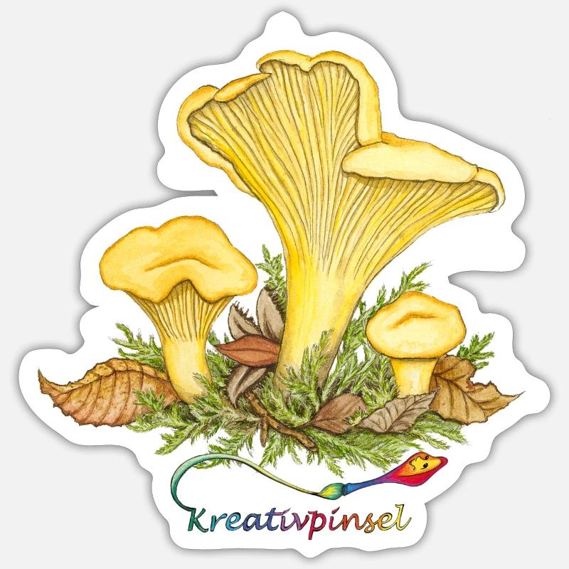 chanterelle - Sticker taille S (10 x 10 cm) - blanc mat