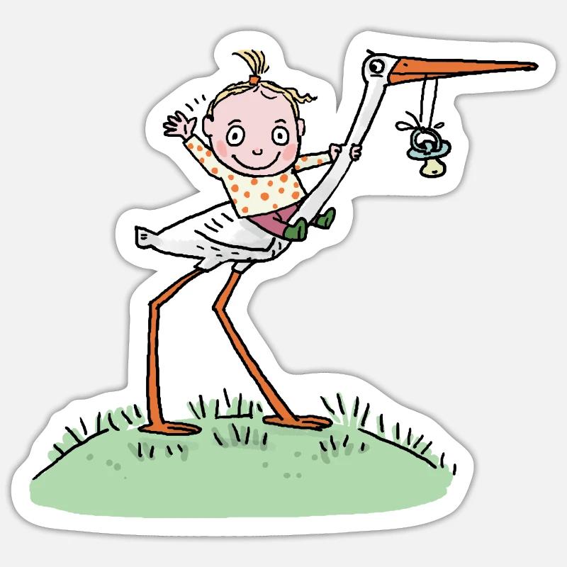 Ein süßes Mädchen ist geboren! So ein Glück! Sticker Größe S (10 x 10 cm)