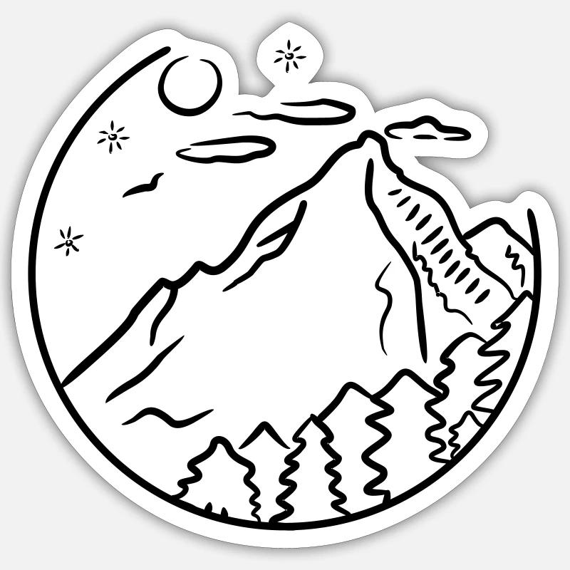 Mountains- - Sticker size S (10 x 10 cm) - white matte