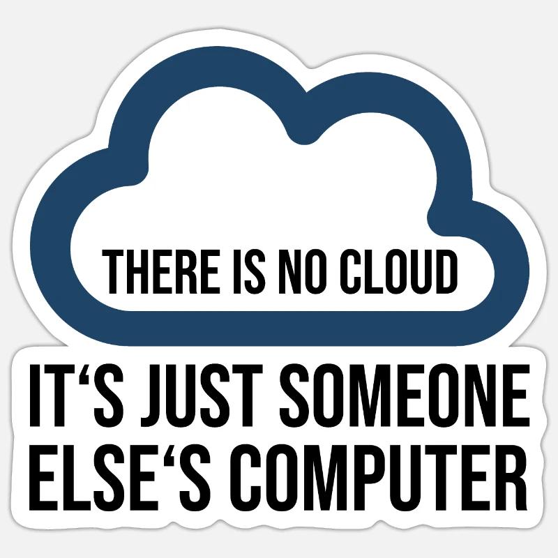 Il n'y a pas de dicton drôle sur le cloud - Sticker taille S (10 x 10 cm) - blanc mat