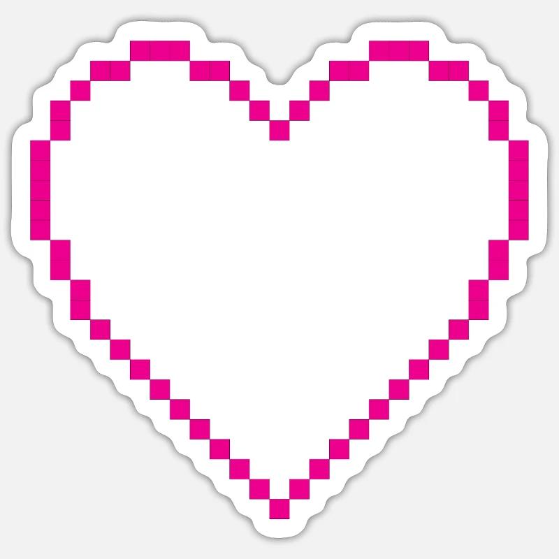 Rosa Herz - Sticker Größe S (10 x 10 cm) - Mattweiß