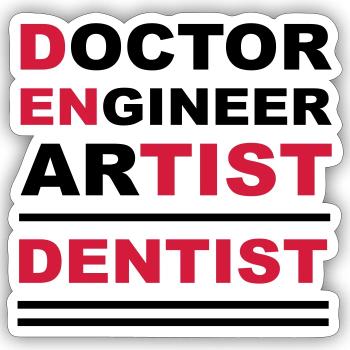 zahnarzt arzt ingenieur künstler - Sticker taille S (10 x 10 cm) - blanc mat - Devant