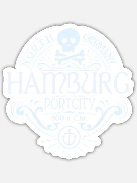 Hamburg Hafenstadt - Sticker Größe S (10 x 10 cm) - Mattweiß