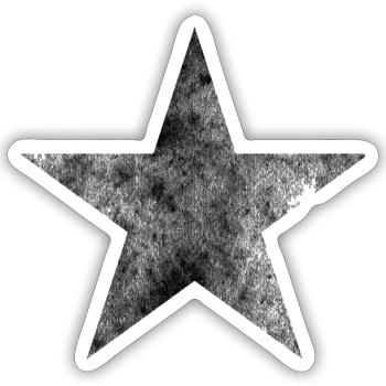 Vintage Stern- Star - Sticker Größe S (10 x 10 cm) - Mattweiß - Vorne