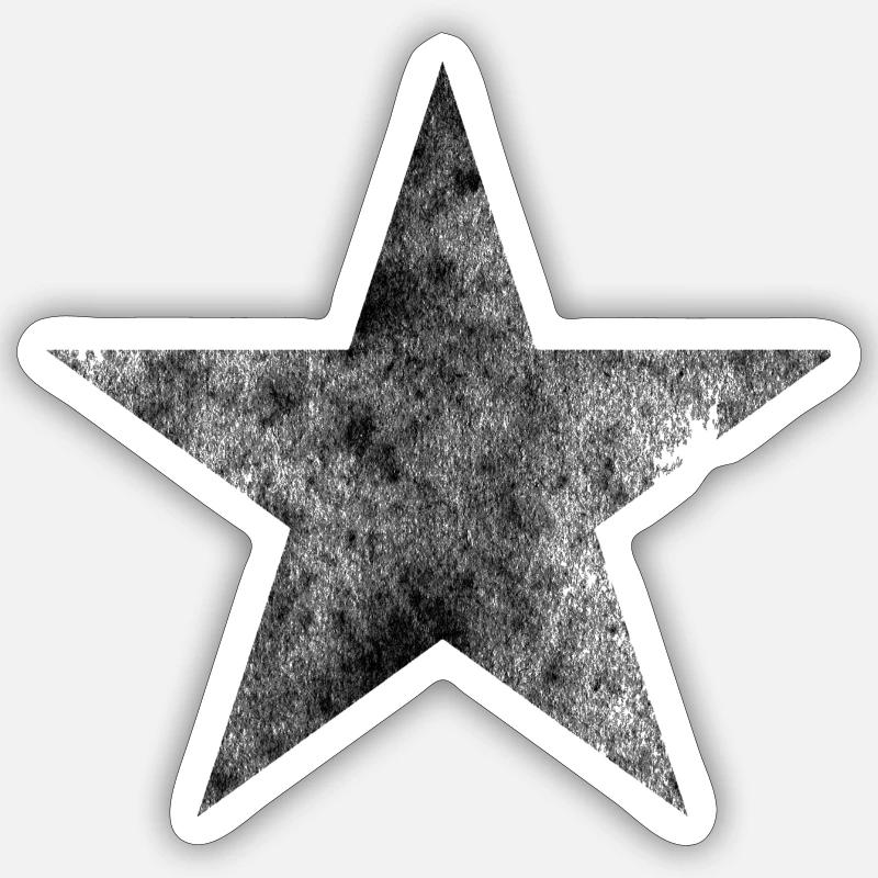 Étoile étoile vintage - Sticker taille S (10 x 10 cm) - blanc mat