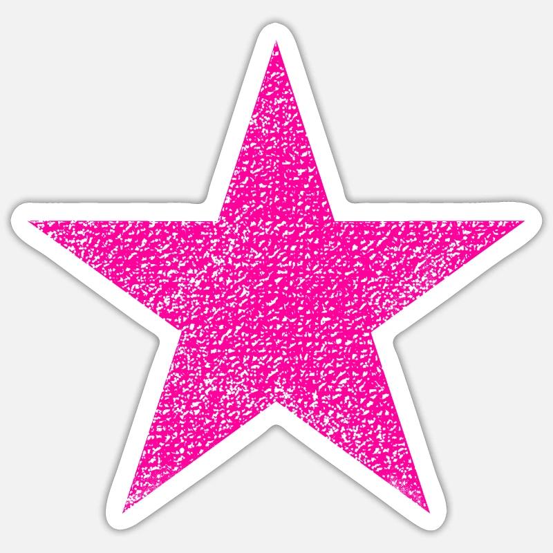 Pink star with texture Sticker size S (10 x 10 cm)