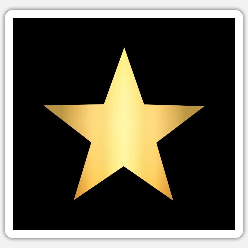 masque noir étoile dorée étoile dorée Sticker taille S (10 x 10 cm)
