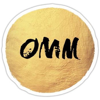 Yoga Circle Gold om Meditation India Sun Relax - Sticker size S (10 x 10 cm) - white matte - Front