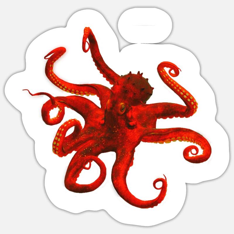 octopus - Sticker size S (10 x 10 cm) - white matte
