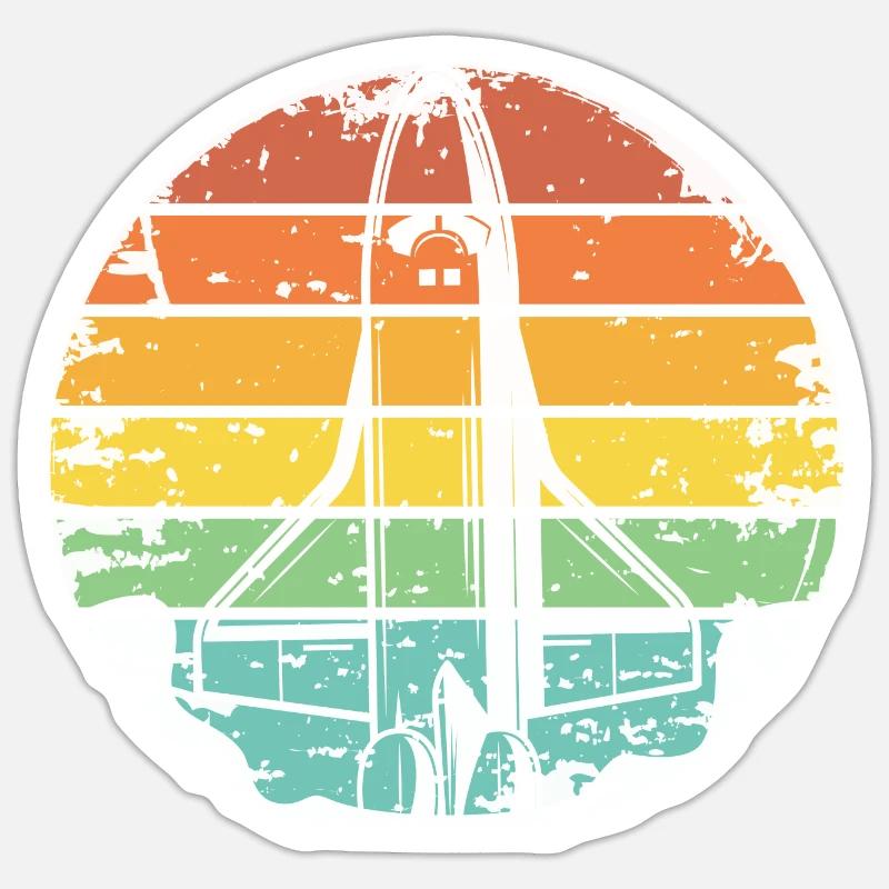 Retro NASA Rakete Space Shuttle Grunge Sticker Größe S (10 x 10 cm)