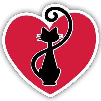 Katzendame - cat lady - dame de chat - Sticker size S (10 x 10 cm) - white matte - Front