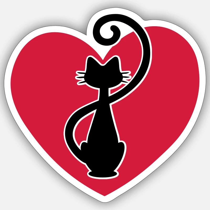 Katzendame - cat lady - dame de chat - Sticker size S (10 x 10 cm) - white matte
