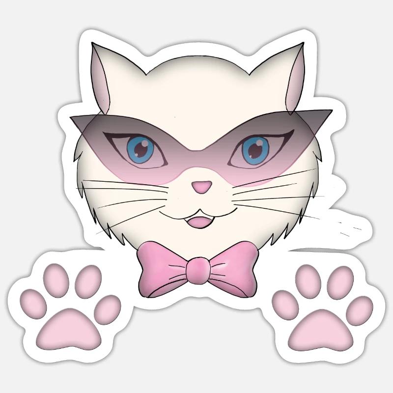 Katze Katze - Sticker Größe S (10 x 10 cm) - Mattweiß