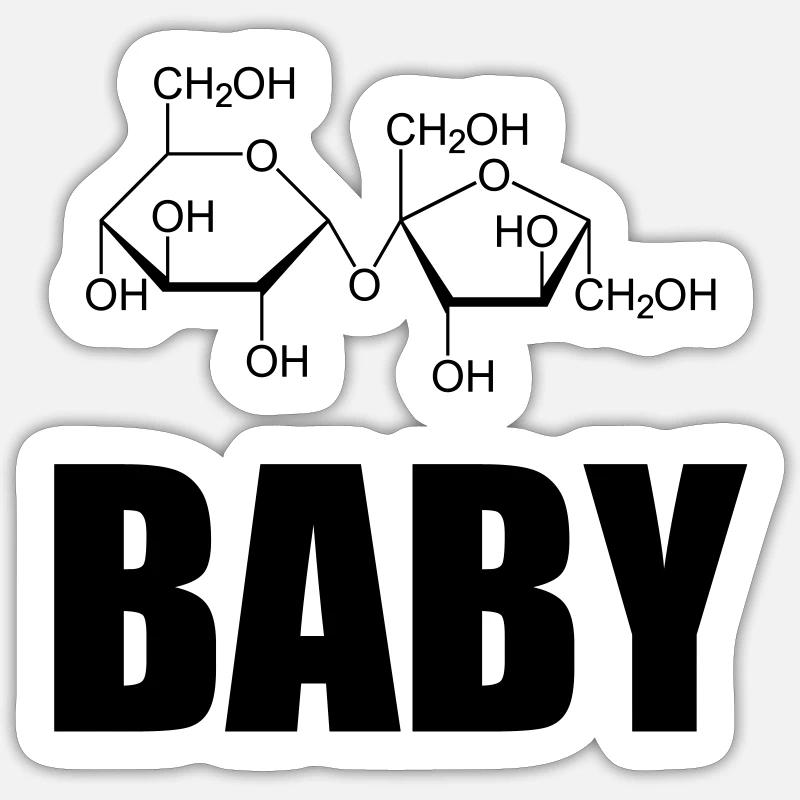 Conception ringard "SUGAR BABY" - structure chimique Sticker taille S (10 x 10 cm)