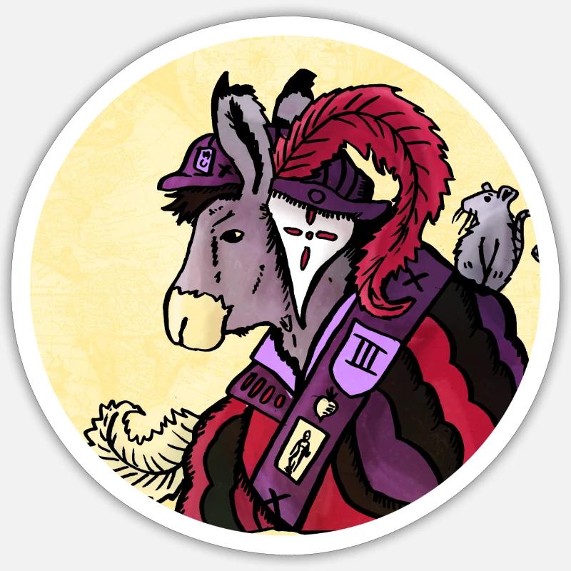 Lansknechtesel - Sticker taille S (10 x 10 cm) - blanc mat