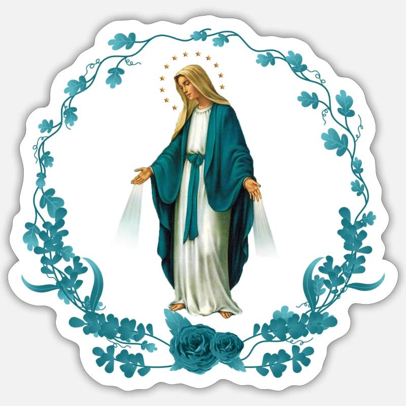 Die Muttergottes makellos konzipiert Sticker Größe S (10 x 10 cm)