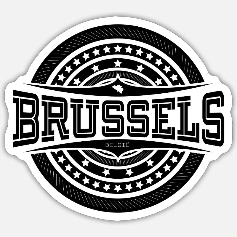 Brüssel Schwarz Sticker Größe S (10 x 10 cm)