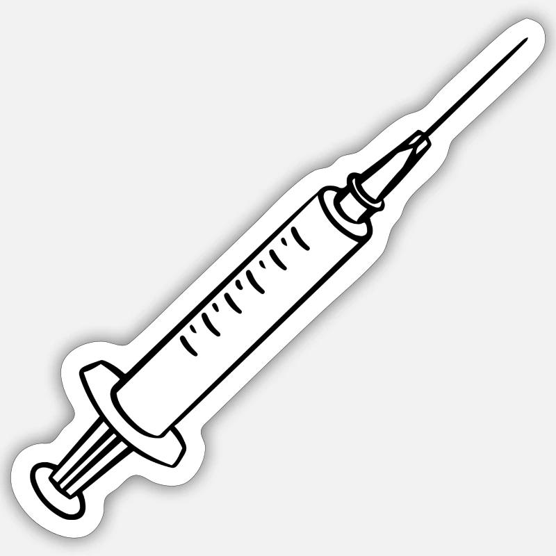 Spritze - Syringe - Sticker Größe S (10 x 10 cm) - Mattweiß