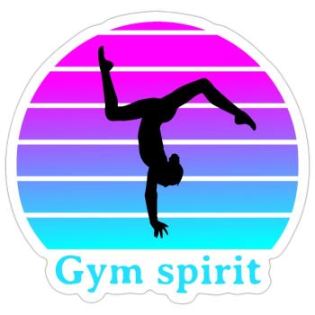 gym spirit - Sticker taille S (10 x 10 cm) - blanc mat - Devant
