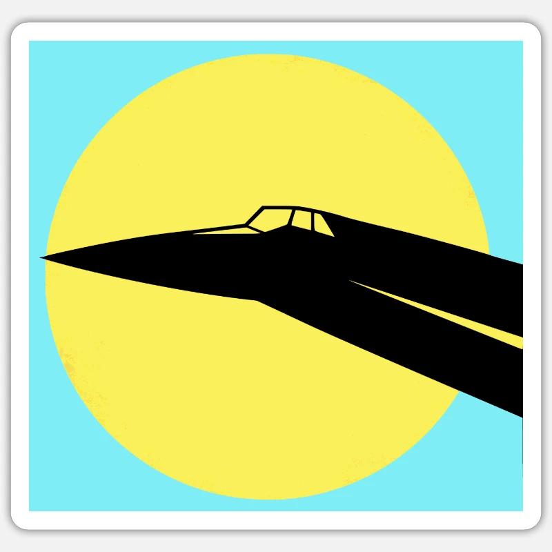 Concorde et soleil - Sticker taille S (10 x 10 cm) - blanc mat
