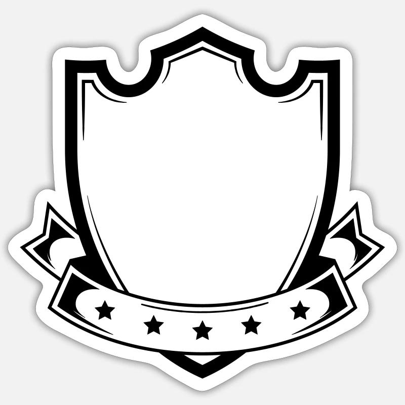 wappen leer schild form - Sticker Größe S (10 x 10 cm) - Mattweiß