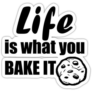 Boulangerie amusante Dire des biscuits amusants Humour - Sticker taille S (10 x 10 cm) - blanc mat - Devant