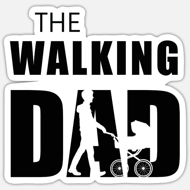 The Walking Dad - Sticker Größe S (10 x 10 cm) - Mattweiß