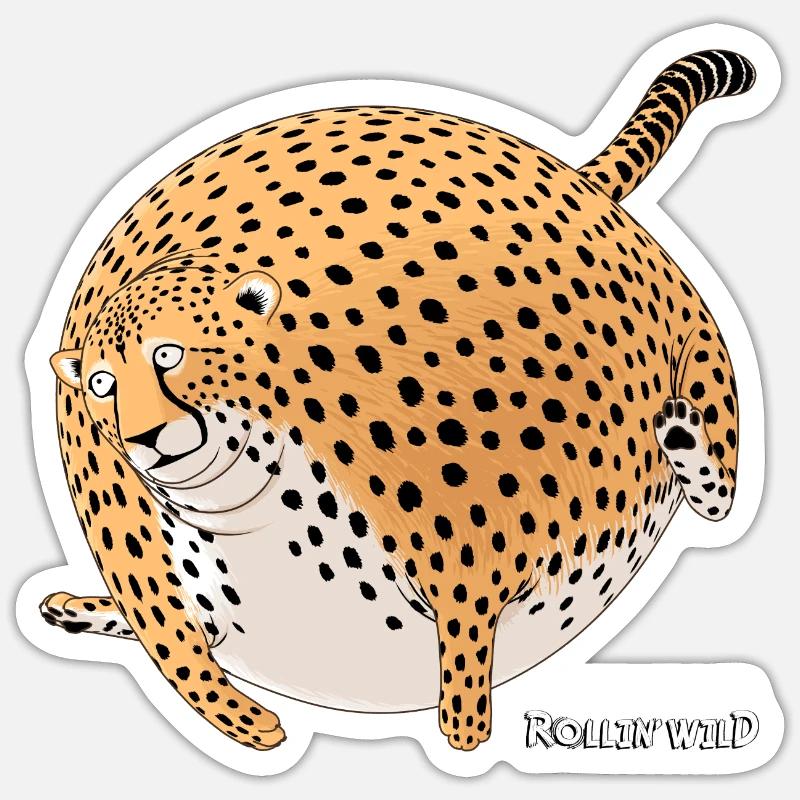 Rollin'Wild - Cheetah - Sticker Größe S (10 x 10 cm) - Mattweiß